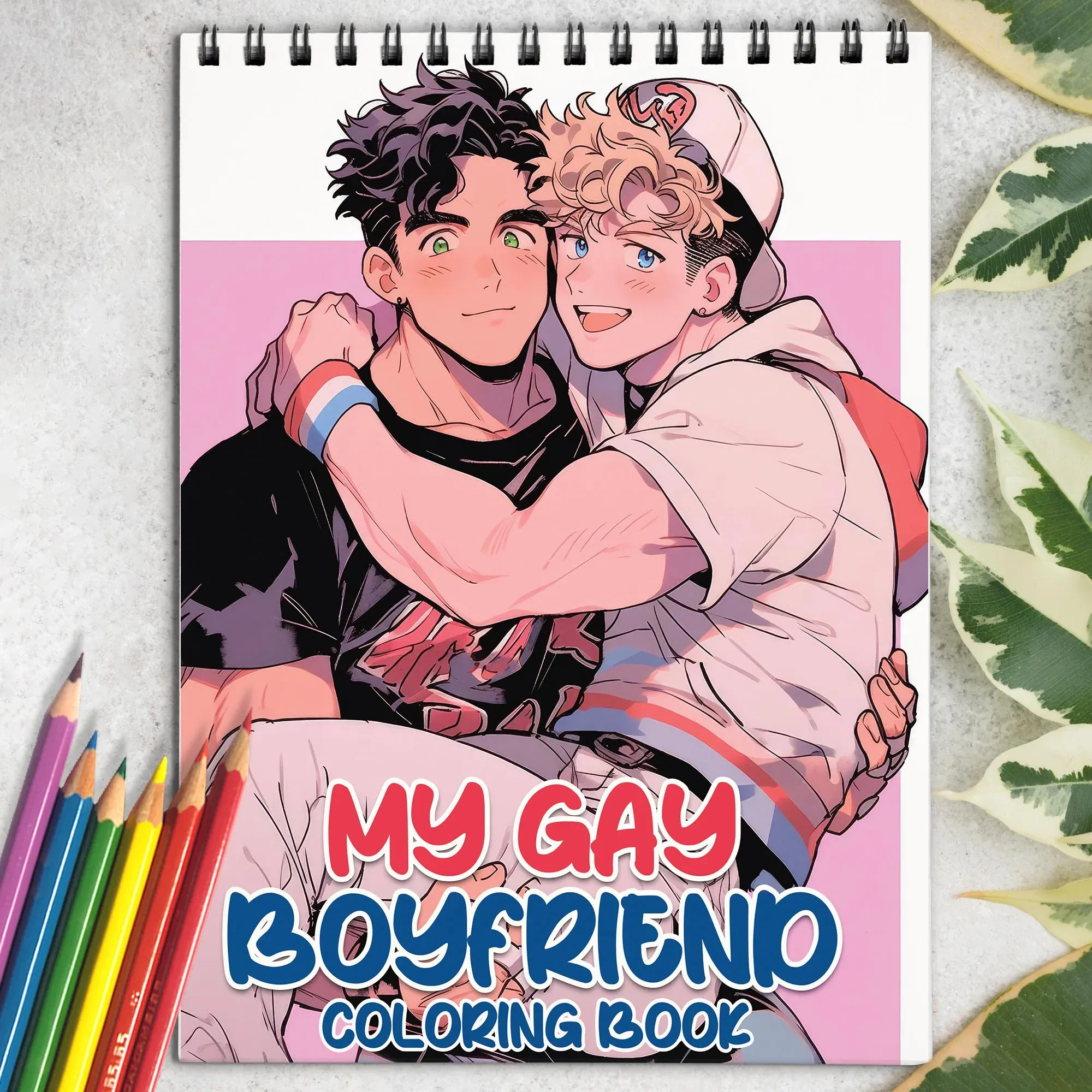 My Gay Boyfriend Spiral Bound Coloring Book by The Nook Art