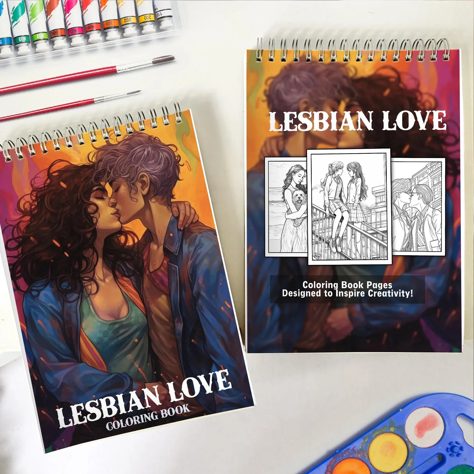 Lesbian Love Spiral Coloring Book by The Nook Art