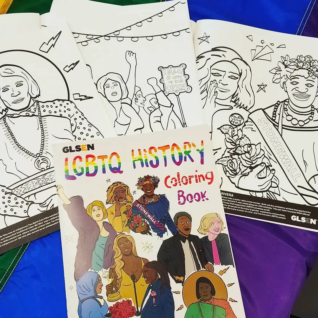 LGBTQ History Coloring Book from GLSEN